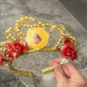 Disney princes Belle Gold and Red Kids Tiara
